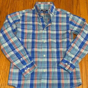 Izod Kids Plaid Button Down Shirt - Blue, Red, White